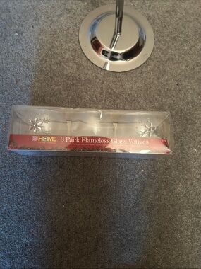 Rite Aid 3-Pack Flameless Glass Votives - White Snowflake Design